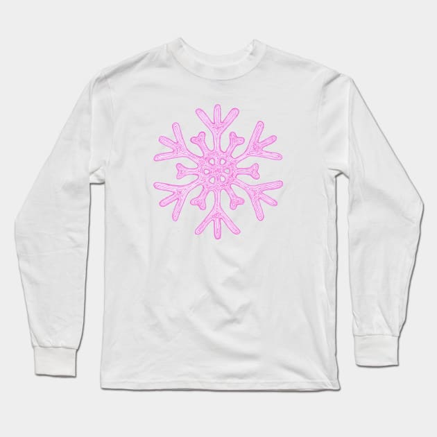 Snowflake (pink) Long Sleeve T-Shirt by calenbundalas